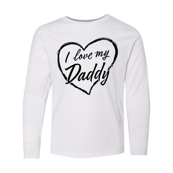 Inktastic I Love My Daddy in Black Chalk Heart Long Sleeve Youth T-Shirt