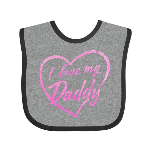 Inktastic I Love My Daddy in Pink Chalk Heart Boys or Girls Baby Bib