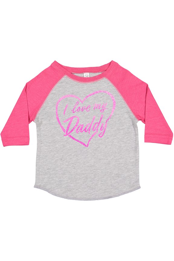 I Love My Daddy in Pink Chalk Heart Boys or Girls Toddler T-Shirt