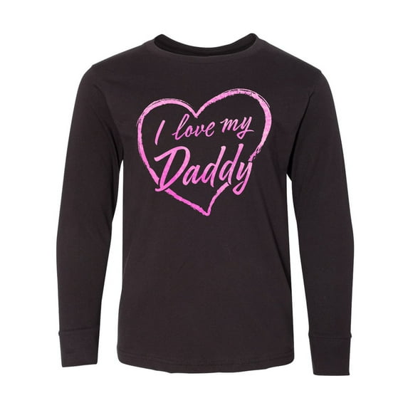 Inktastic I Love My Daddy in Pink Chalk Heart Long Sleeve Youth T-Shirt