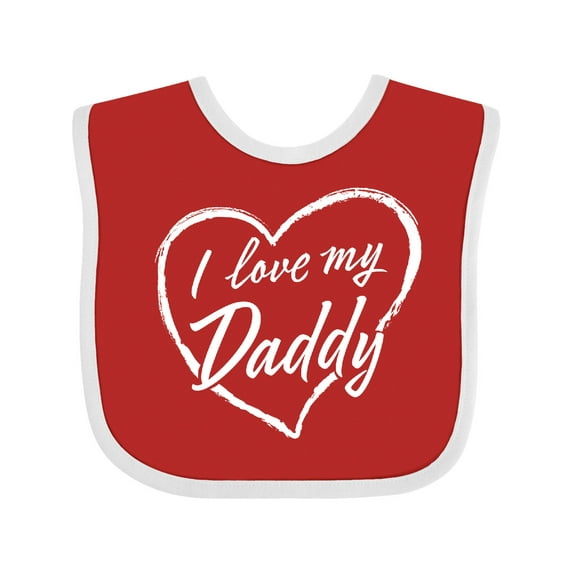 Inktastic I Love My Daddy in White Chalk Heart Boys or Girls Baby Bib