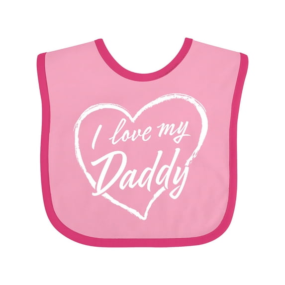 Inktastic I Love My Daddy in White Chalk Heart Boys or Girls Baby Bib