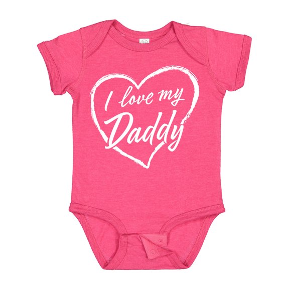 Inktastic I Love My Daddy in White Chalk Heart Boys or Girls Baby Bodysuit