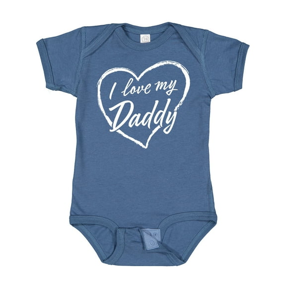 Inktastic I Love My Daddy in White Chalk Heart Boys or Girls Baby Bodysuit