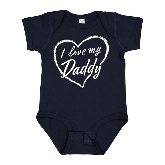 Inktastic I Love My Daddy in White Chalk Heart Boys or Girls Baby Bodysuit