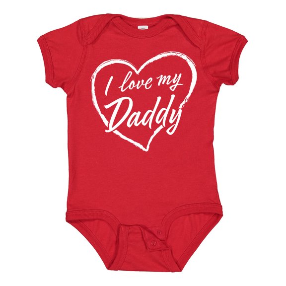 Inktastic I Love My Daddy in White Chalk Heart Boys or Girls Baby Bodysuit