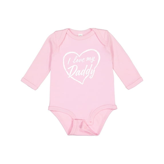 Inktastic I Love My Daddy in White Chalk Heart Boys or Girls Long Sleeve Baby Bodysuit