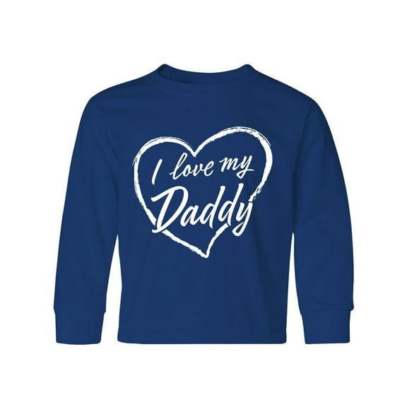 Inktastic I Love My Daddy in White Chalk Heart Long Sleeve Youth T-Shirt