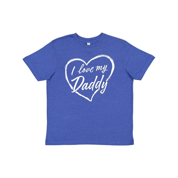 Inktastic I Love My Daddy in White Chalk Heart Youth T-Shirt
