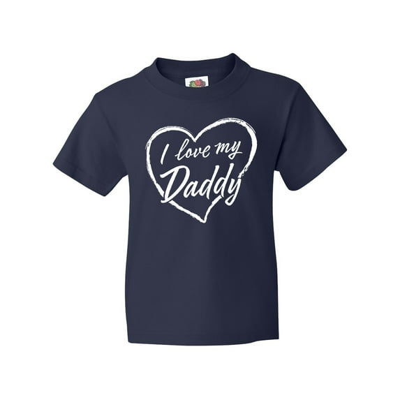 Inktastic I Love My Daddy in White Chalk Heart Youth T-Shirt