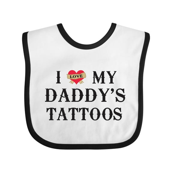 Inktastic I Love My Daddy's Tattoos Boys or Girls Baby Bib