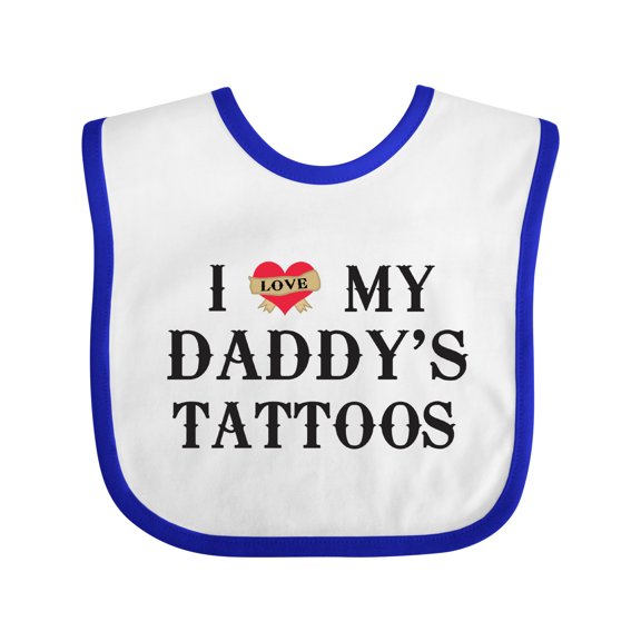 Inktastic I Love My Daddy's Tattoos Boys or Girls Baby Bib