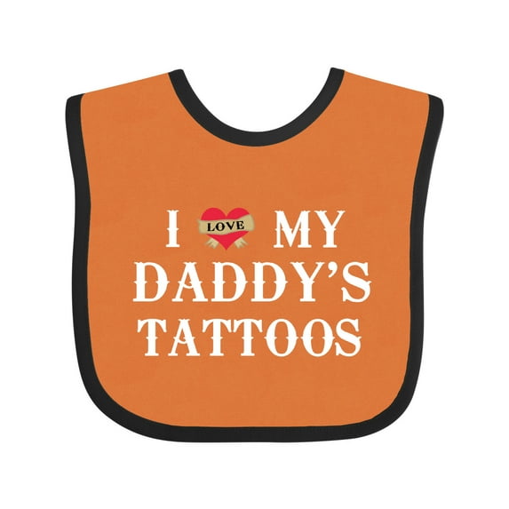 Inktastic I Love My Daddy's Tattoos Boys or Girls Baby Bib