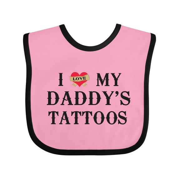 Inktastic I Love My Daddy's Tattoos Boys or Girls Baby Bib