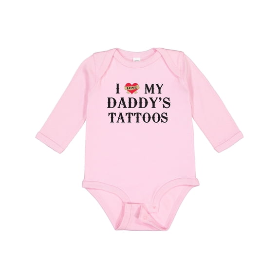 Inktastic I Love My Daddy's Tattoos Boys or Girls Long Sleeve Baby Bodysuit