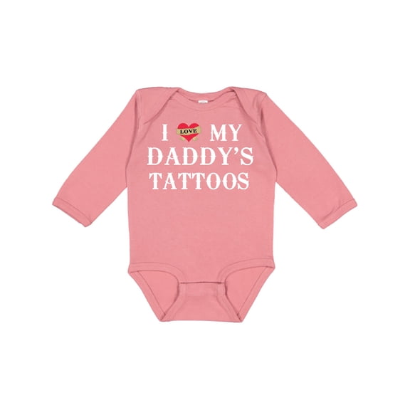 Inktastic I Love My Daddy's Tattoos Boys or Girls Long Sleeve Baby Bodysuit