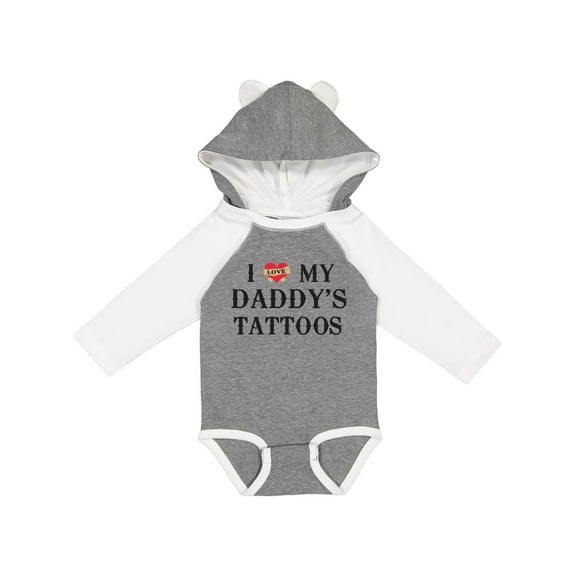 Inktastic I Love My Daddy's Tattoos Boys or Girls Long Sleeve Baby Bodysuit
