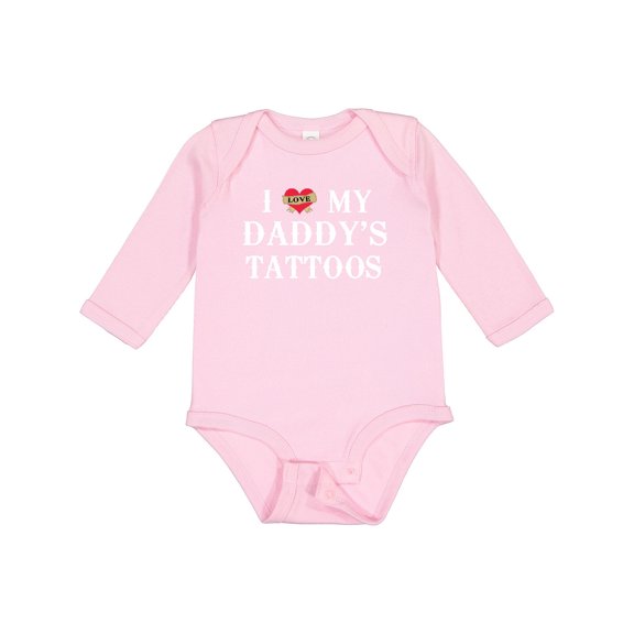 Inktastic I Love My Daddy's Tattoos Boys or Girls Long Sleeve Baby Bodysuit