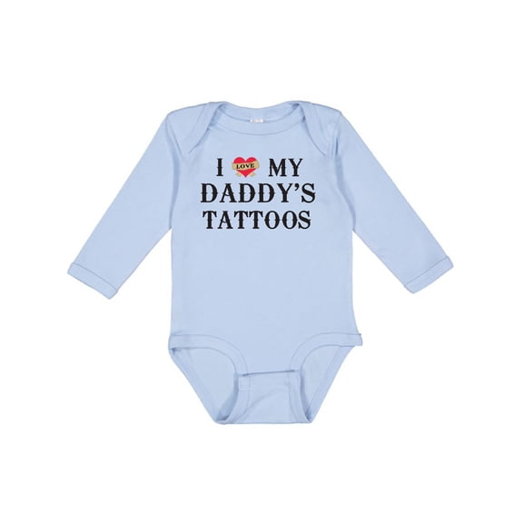 Inktastic I Love My Daddy's Tattoos Boys or Girls Long Sleeve Baby Bodysuit