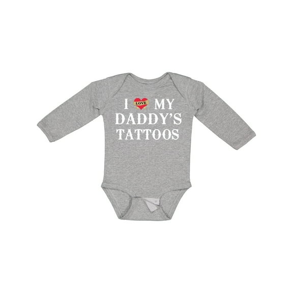 Inktastic I Love My Daddy's Tattoos Boys or Girls Long Sleeve Baby Bodysuit