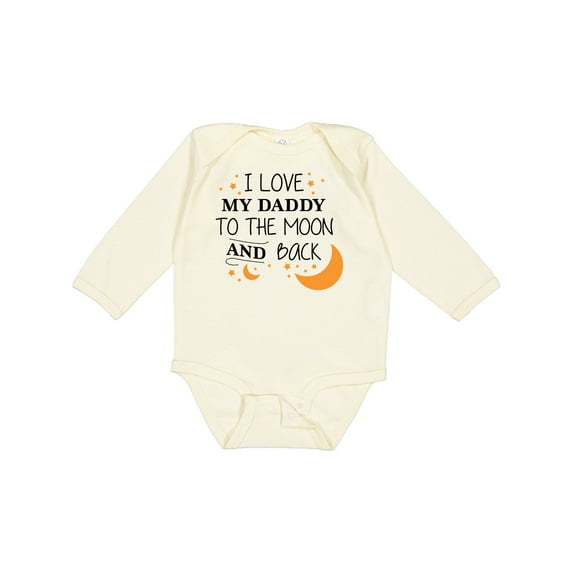 Inktastic I Love My Daddy to the Moon and Back Boys or Girls Long Sleeve Baby Bodysuit