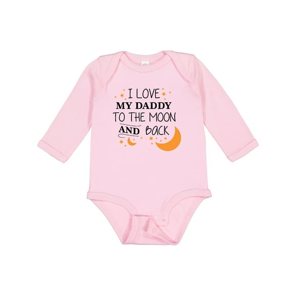 Inktastic I Love My Daddy to the Moon and Back Boys or Girls Long Sleeve Baby Bodysuit