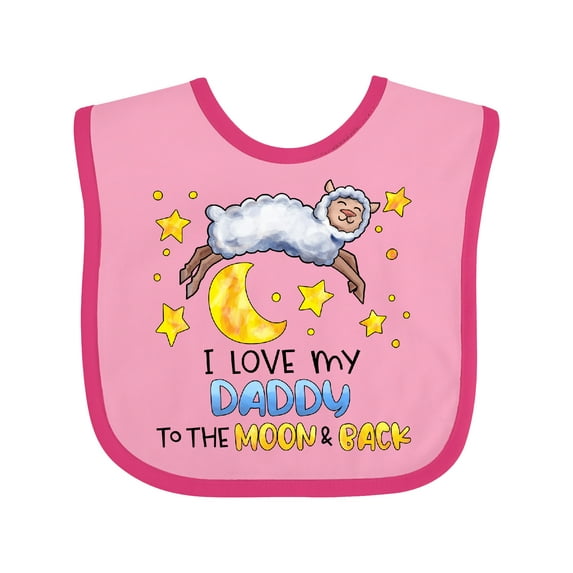 Inktastic I Love My Daddy to the Moon and Back Cute Sheep Boys or Girls Baby Bib