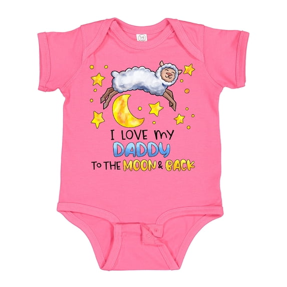 Inktastic I Love My Daddy to the Moon and Back Cute Sheep Boys or Girls Baby Bodysuit