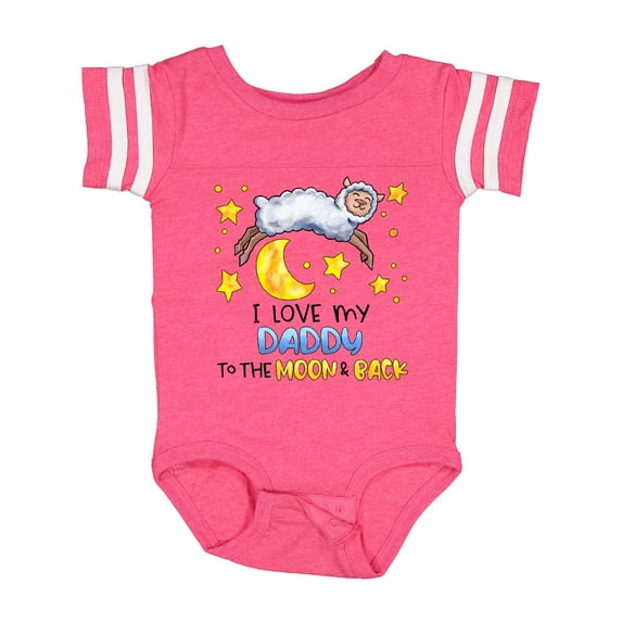 Inktastic I Love My Daddy to the Moon and Back Cute Sheep Boys or Girls Baby Bodysuit