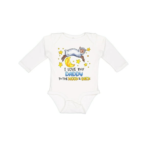 Inktastic I Love My Daddy to the Moon and Back Cute Sheep Boys or Girls Long Sleeve Baby Bodysuit