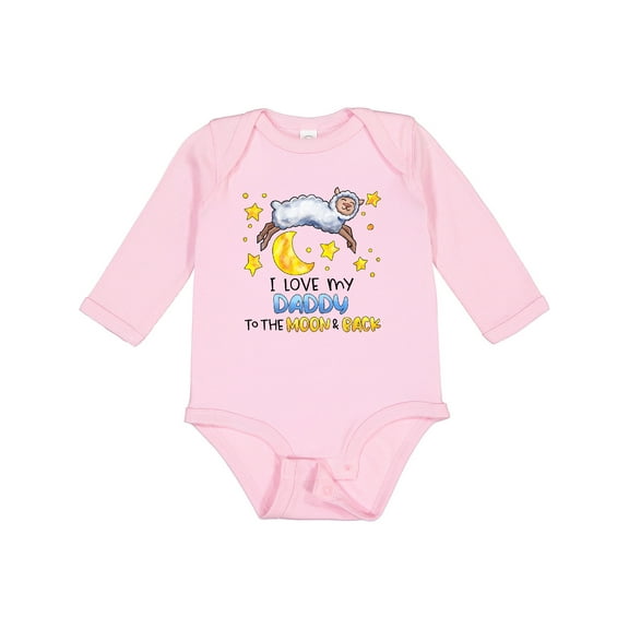 Inktastic I Love My Daddy to the Moon and Back Cute Sheep Boys or Girls Long Sleeve Baby Bodysuit