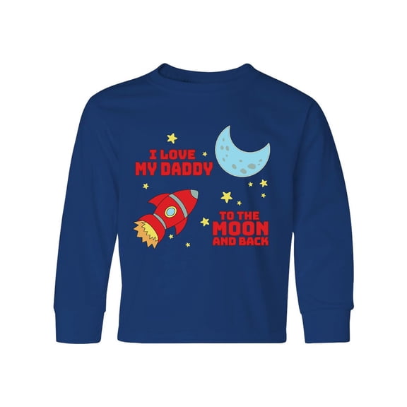 Inktastic I Love My Daddy to the Moon and Back Long Sleeve Youth T-Shirt