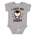 thumbnail image 1 of Inktastic I Love My Daddy with Cute Penguin and Hearts Girls Baby Bodysuit, 1 of 5