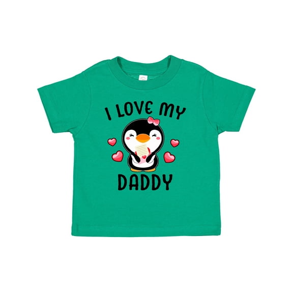 Inktastic I Love My Daddy with Cute Penguin and Hearts Girls Toddler T-Shirt