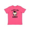 thumbnail image 1 of Inktastic I Love My Daddy with Cute Penguin and Hearts Youth T-Shirt, 1 of 5