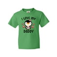 thumbnail image 1 of Inktastic I Love My Daddy with Cute Penguin and Hearts Youth T-Shirt, 1 of 5