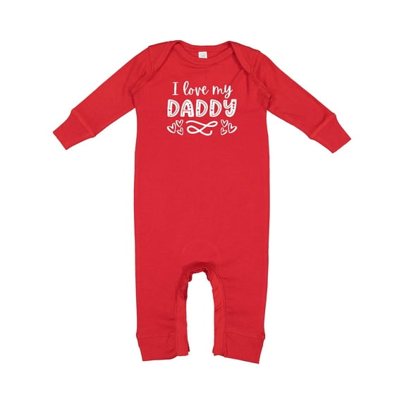 Inktastic I Love My Daddy with Hearts Baby Romper Coveralls