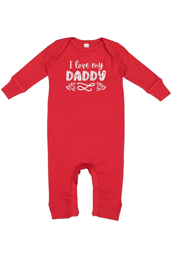 I Love My Daddy with Hearts Baby Romper Coveralls