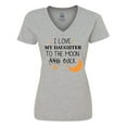 thumbnail image 1 of Inktastic I Love My Daughter To The Moon and Back Women's V-Neck T-Shirt, 1 of 5