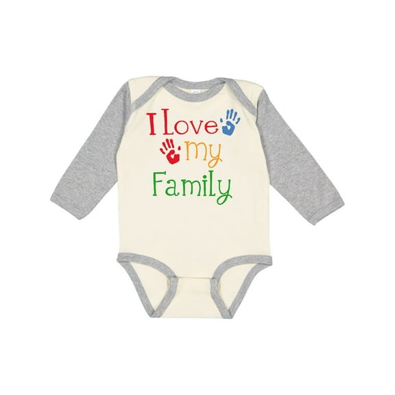 Inktastic I Love My Family Boys or Girls Long Sleeve Baby Bodysuit