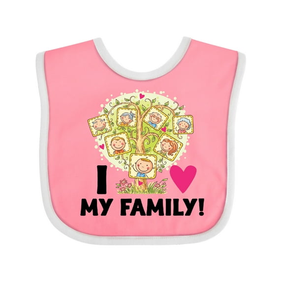 Inktastic I Love My Family Kids Family Tree Boys or Girls Baby Bib