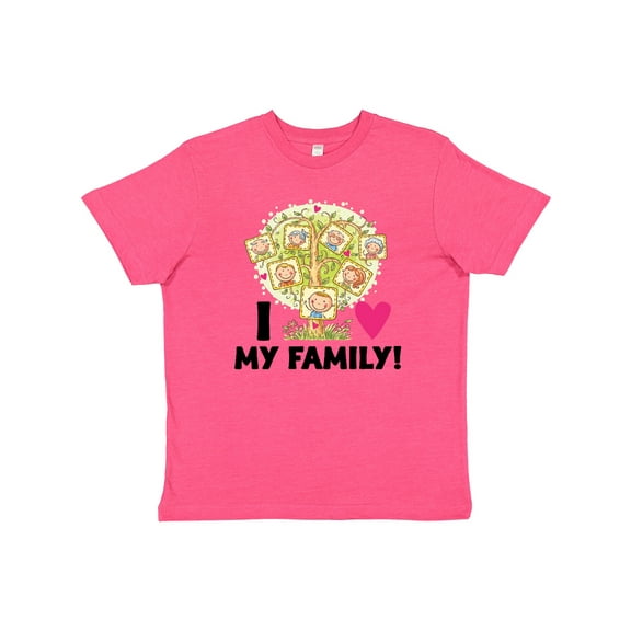 Inktastic I Love My Family Kids Family Tree Youth T-Shirt