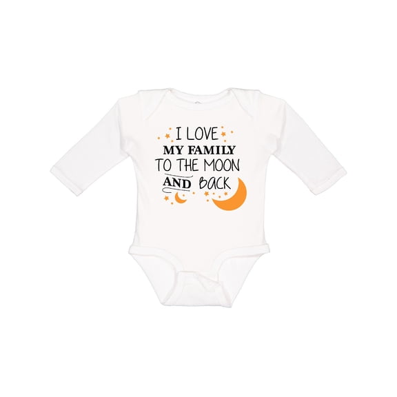 Inktastic I Love My Family to the Moon and Back Boys or Girls Long Sleeve Baby Bodysuit