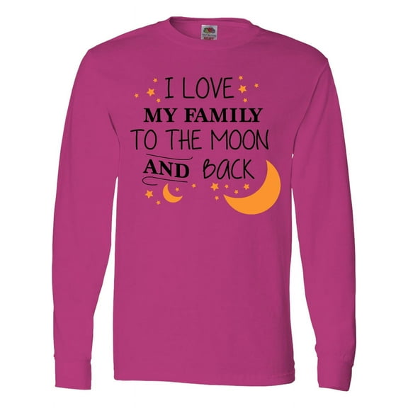 Inktastic I Love My Family to the Moon and Back Long Sleeve T-Shirt