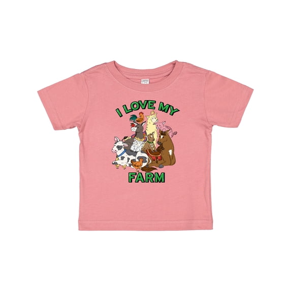 Inktastic I Love My Farm with Happy Farm Animals Boys or Girls Baby T-Shirt