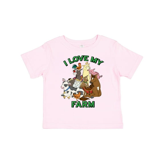 Inktastic I Love My Farm with Happy Farm Animals Boys or Girls Toddler T-Shirt
