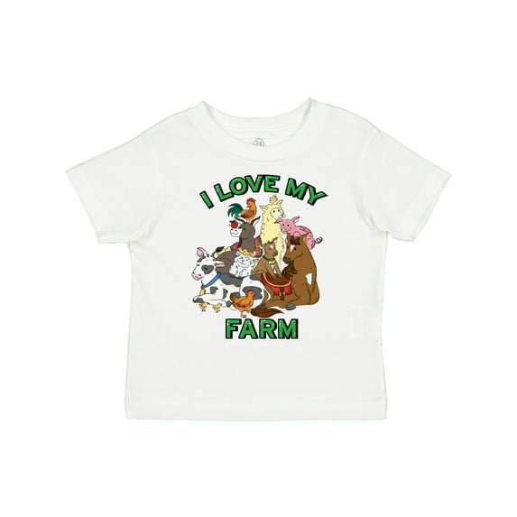 Inktastic I Love My Farm with Happy Farm Animals Boys or Girls Toddler T-Shirt