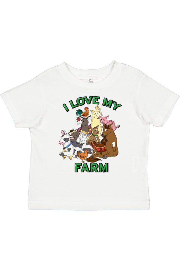 I Love My Farm with Happy Farm Animals Boys or Girls Toddler T-Shirt