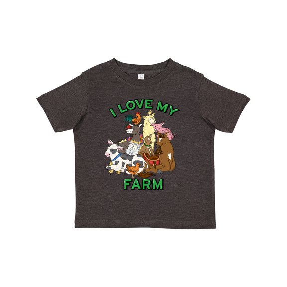 Inktastic I Love My Farm with Happy Farm Animals Boys or Girls Toddler T-Shirt