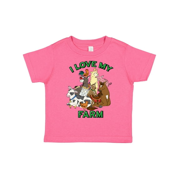 Inktastic I Love My Farm with Happy Farm Animals Boys or Girls Toddler T-Shirt